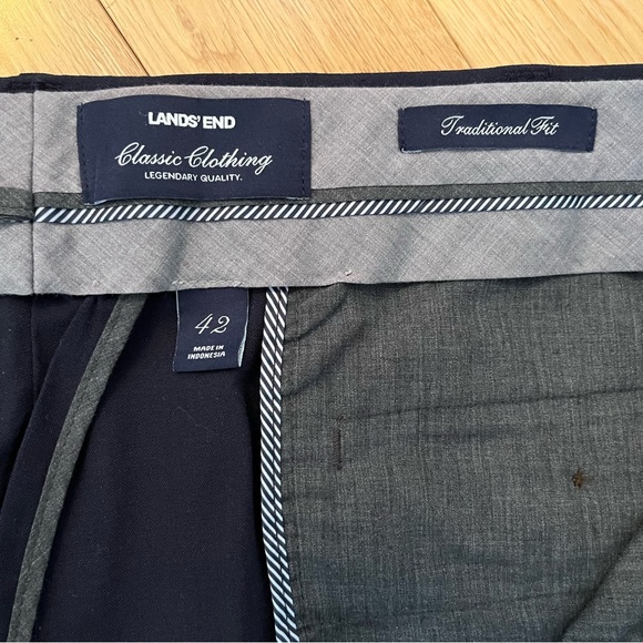 Two Men’s Lands’ End Traditional Fit wool dress pants size 42” - Picture 14 of 16